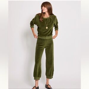 Suzie Kondi Tosk Pants in Velour Dunmore Green Sz S